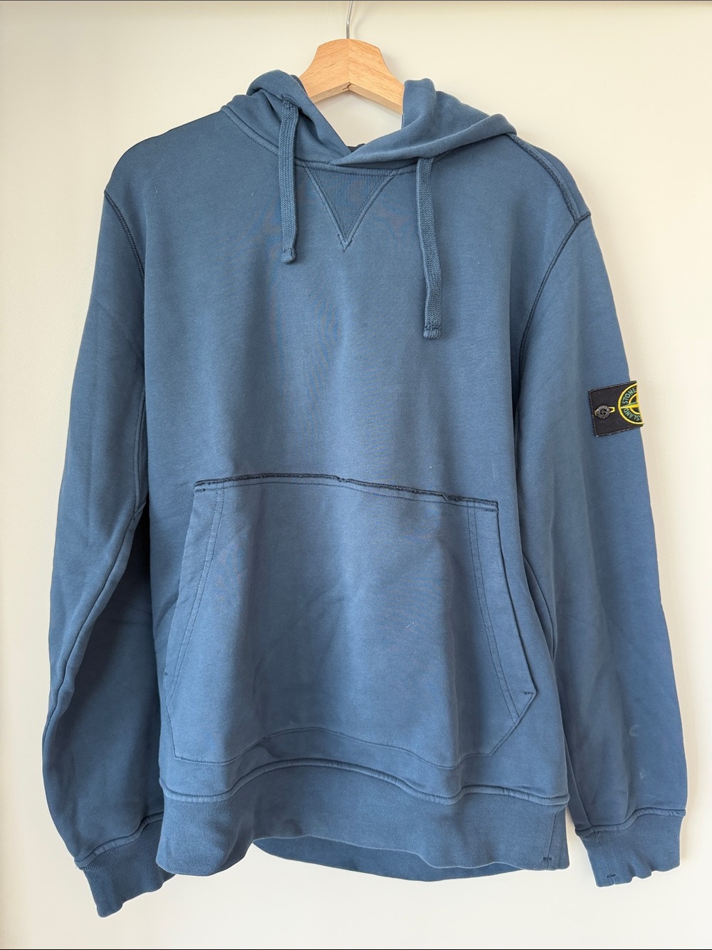 Stone Island Dusty Blue Hooded Sweatshirt with Patch